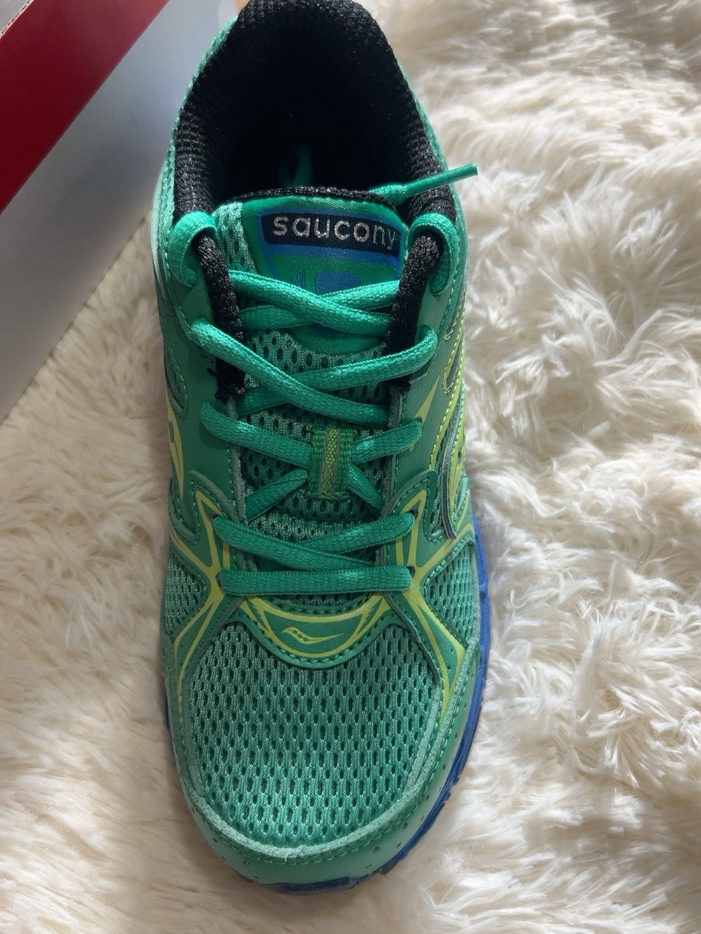 Saucony Kids Teal and Yellow Running Sneakers